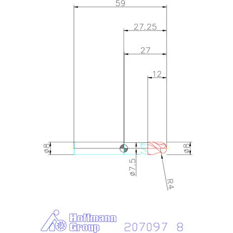 Garant VHM nagy pontosságú teljes rádiuszmaró 8 mm