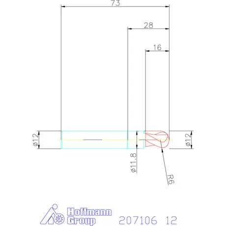 Garant VHM teljes rádiuszmaró 12 mm
