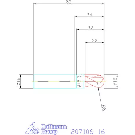 Garant VHM teljes rádiuszmaró 16 mm