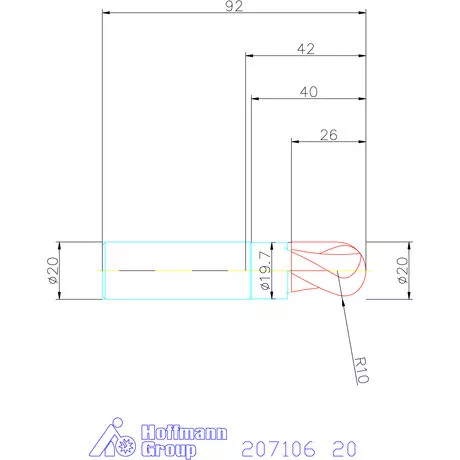 Garant VHM teljes rádiuszmaró 20 mm