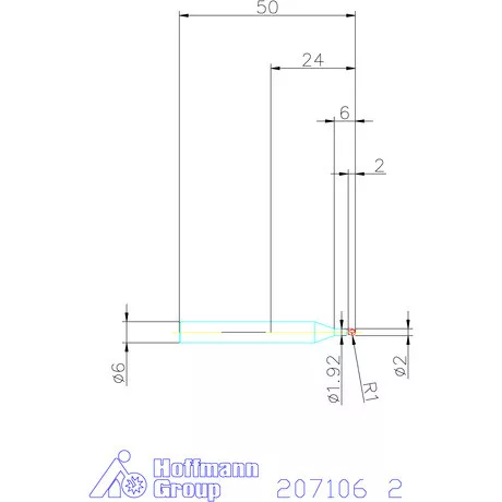 Garant VHM teljes rádiuszmaró 2 mm