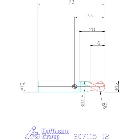 Garant VHM teljes rádiuszmaró 12 mm