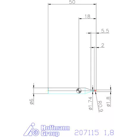 Garant VHM teljes rádiuszmaró 1,8 mm