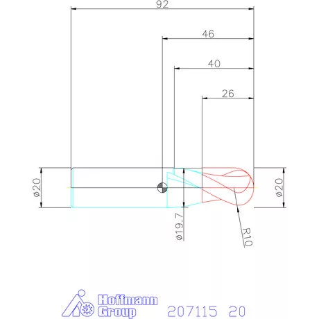 Garant VHM teljes rádiuszmaró 20 mm