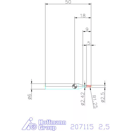 Garant VHM teljes rádiuszmaró 2,5 mm