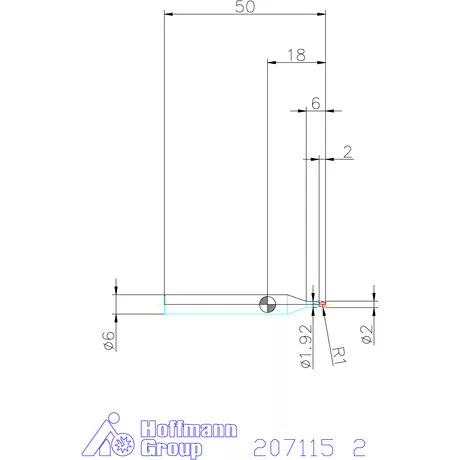 Garant VHM teljes rádiuszmaró 2 mm