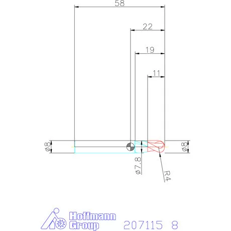 Garant VHM teljes rádiuszmaró 8 mm
