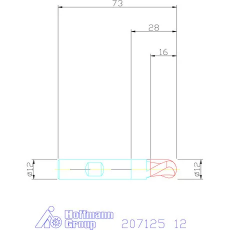 Holex VHM teljes rádiuszmaró 12 mm