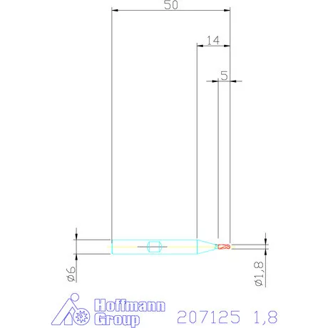 Holex VHM teljes rádiuszmaró 1,8 mm