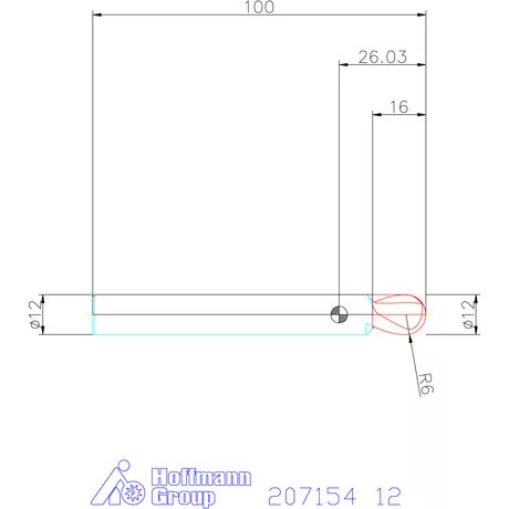 Holex VHM teljes rádiuszmaró 12 mm