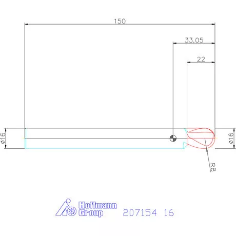Holex VHM teljes rádiuszmaró 16 mm