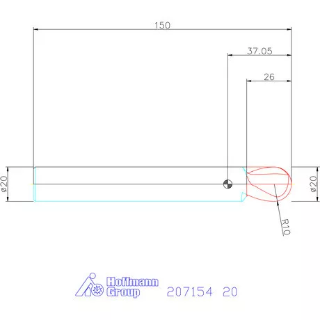 Holex VHM teljes rádiuszmaró 20 mm