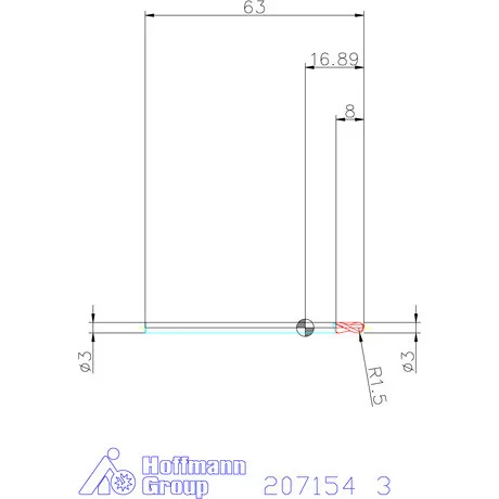 Holex VHM teljes rádiuszmaró 3 mm