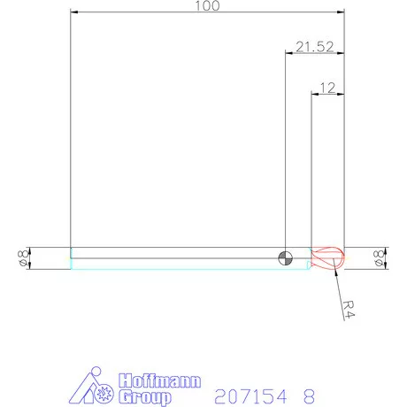Holex VHM teljes rádiuszmaró 8 mm