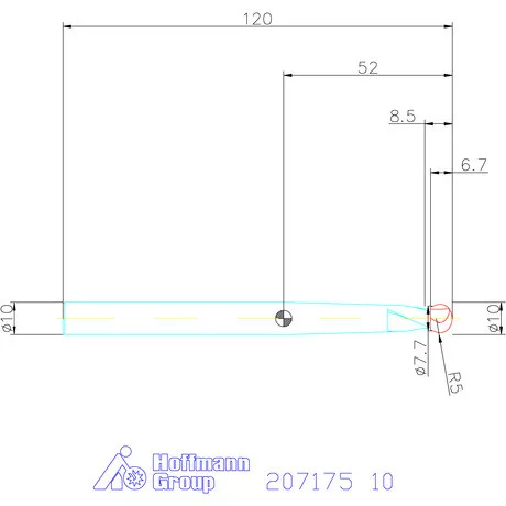 Garant VHM gömbvégű maró 220° 10 mm
