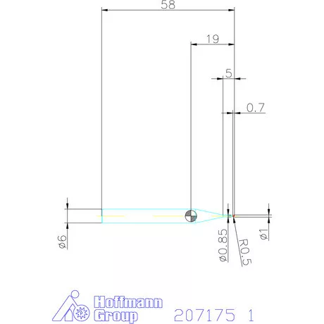 Garant VHM gömbvégű maró 220° 1 mm