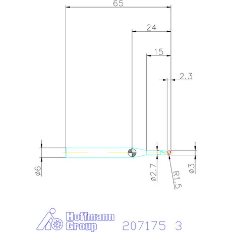 Garant VHM gömbvégű maró 220° 3 mm