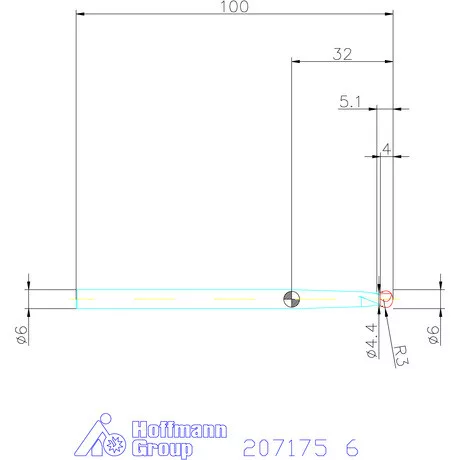 Garant VHM gömbvégű maró 220° 6 mm