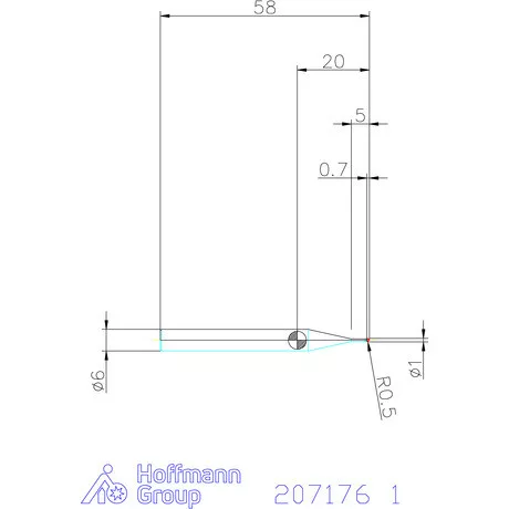 Garant Tömör keményfém gömbvégű maró 260° 1 mm