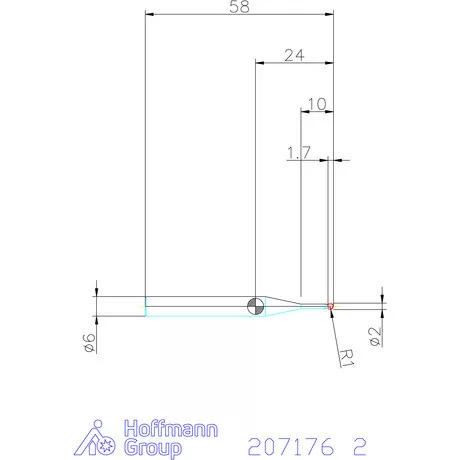 Garant Tömör keményfém gömbvégű maró 260° 2 mm