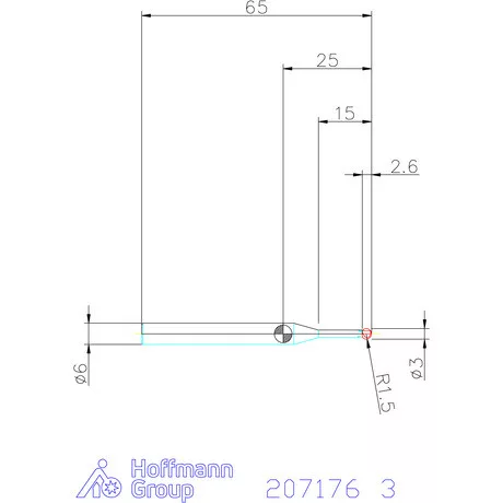 Garant Tömör keményfém gömbvégű maró 260° 3 mm