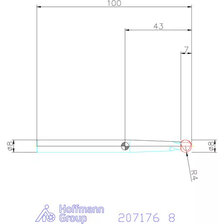 Garant Tömör keményfém gömbvégű maró 260° 8 mm