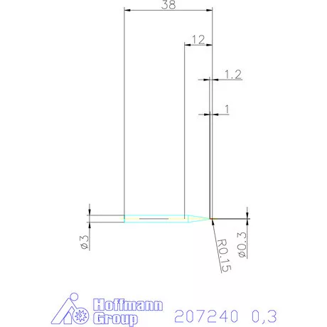 Garant VHM teljes rádiuszmaró HPC 0,3 mm