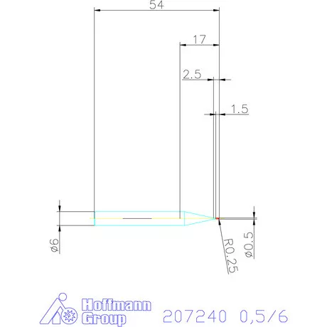 Garant VHM teljes rádiuszmaró HPC 0,5/6 mm