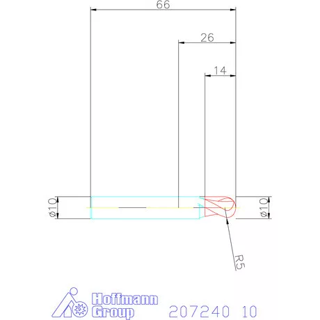 Garant VHM teljes rádiuszmaró HPC 10 mm