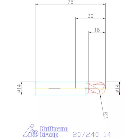 Garant VHM teljes rádiuszmaró HPC 14 mm