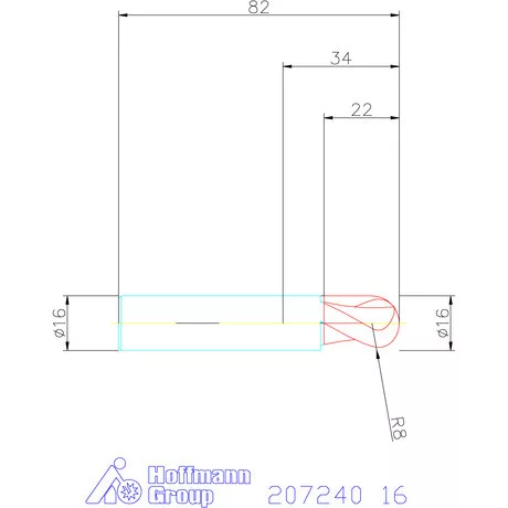 Garant VHM teljes rádiuszmaró HPC 16 mm