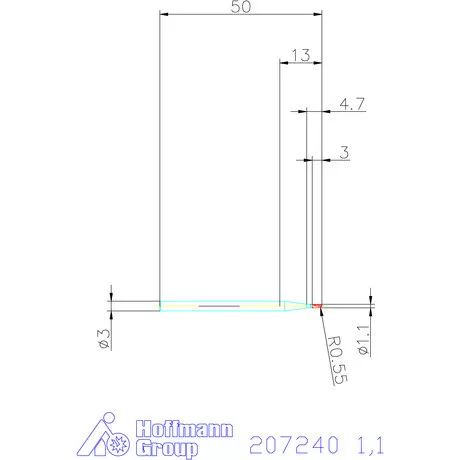 Garant VHM teljes rádiuszmaró HPC 1,1 mm