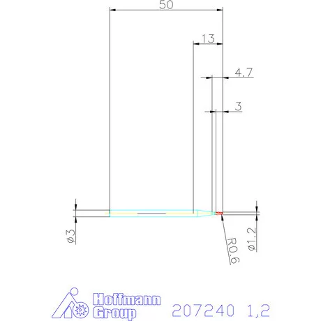 Garant VHM teljes rádiuszmaró HPC 1,2 mm