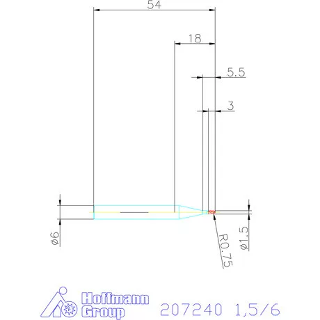 Garant VHM teljes rádiuszmaró HPC 1,5/6 mm