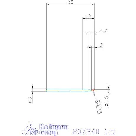 Garant VHM teljes rádiuszmaró HPC 1,5 mm