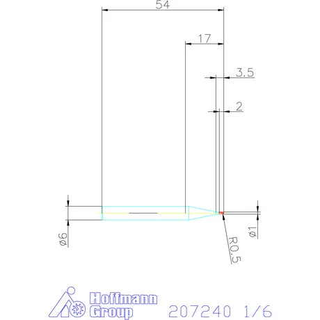 Garant VHM teljes rádiuszmaró HPC 1/6 mm