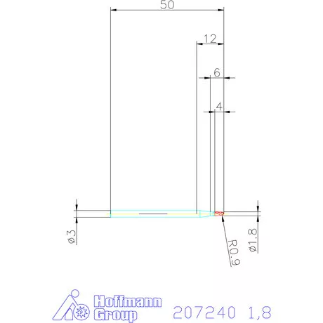 Garant VHM teljes rádiuszmaró HPC 1,8 mm