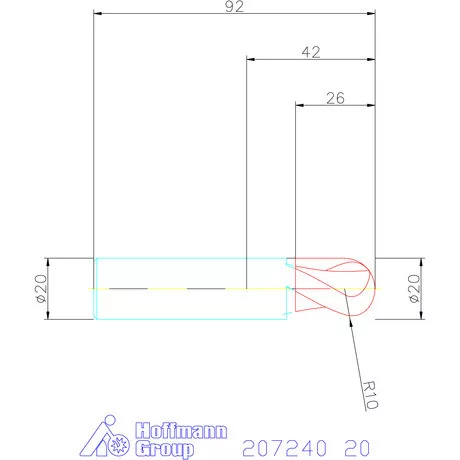 Garant VHM teljes rádiuszmaró HPC 20 mm