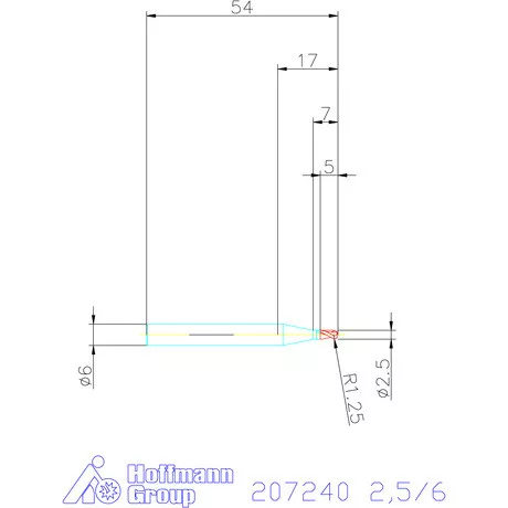 Garant VHM teljes rádiuszmaró HPC 2,5/6 mm
