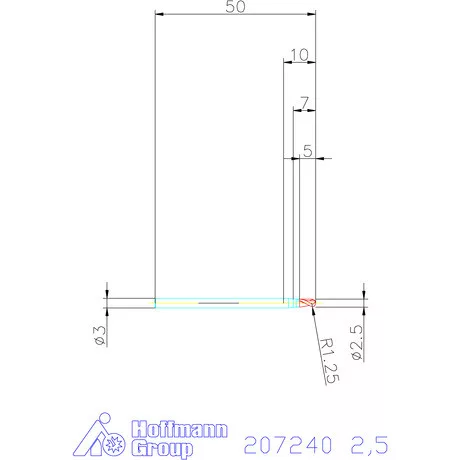 Garant VHM teljes rádiuszmaró HPC 2,5 mm