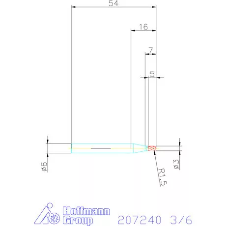 Garant VHM teljes rádiuszmaró HPC 3/6 mm