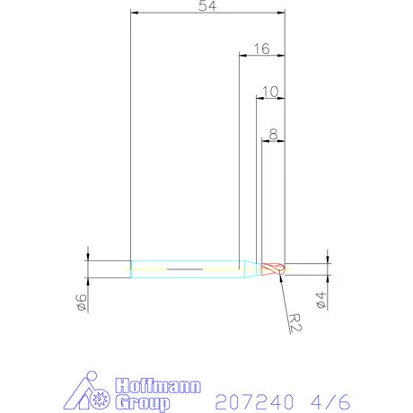 Garant VHM teljes rádiuszmaró HPC 4/6 mm