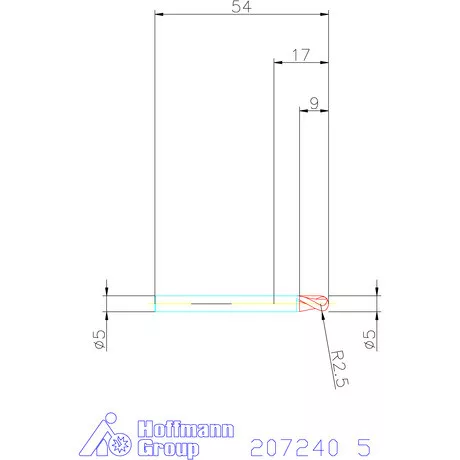 Garant VHM teljes rádiuszmaró HPC 5 mm