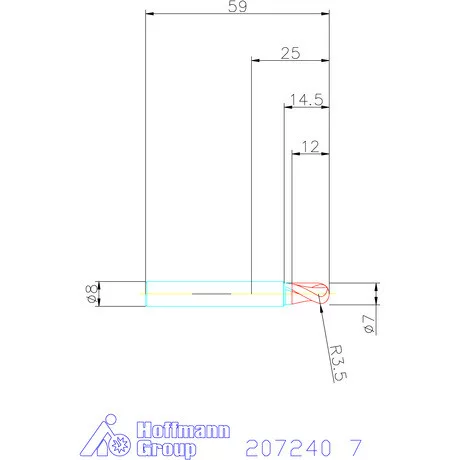 Garant VHM teljes rádiuszmaró HPC 7 mm