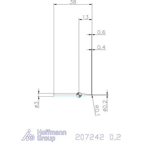 Garant Garant Master Steel VHM teljes rádiuszmaró HPC 0,2 mm