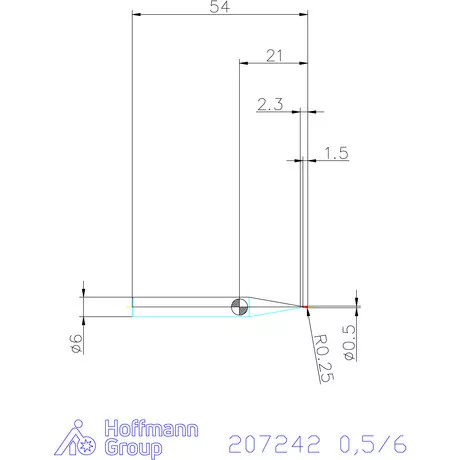 Garant Garant Master Steel VHM teljes rádiuszmaró HPC 0,5/6 mm