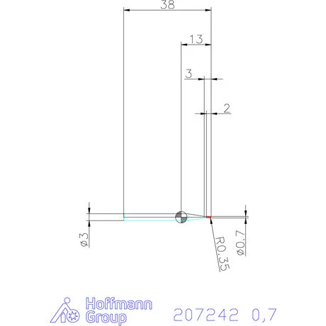 Garant Garant Master Steel VHM teljes rádiuszmaró HPC 0,7 mm