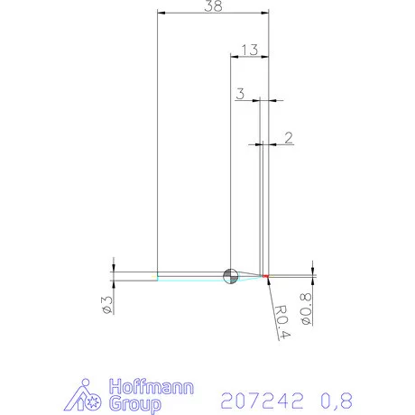 Garant Garant Master Steel VHM teljes rádiuszmaró HPC 0,8 mm