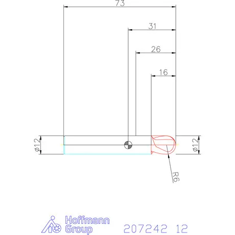 Garant Garant Master Steel VHM teljes rádiuszmaró HPC 12 mm