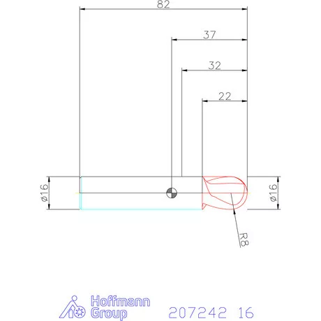 Garant Garant Master Steel VHM teljes rádiuszmaró HPC 16 mm